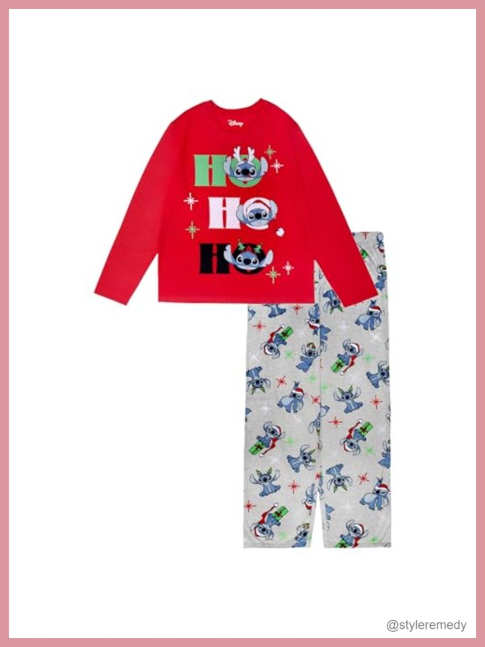 Men's Loose-fit Pajama Set Soft Polyester Holiday Sleepwear 2-Piece